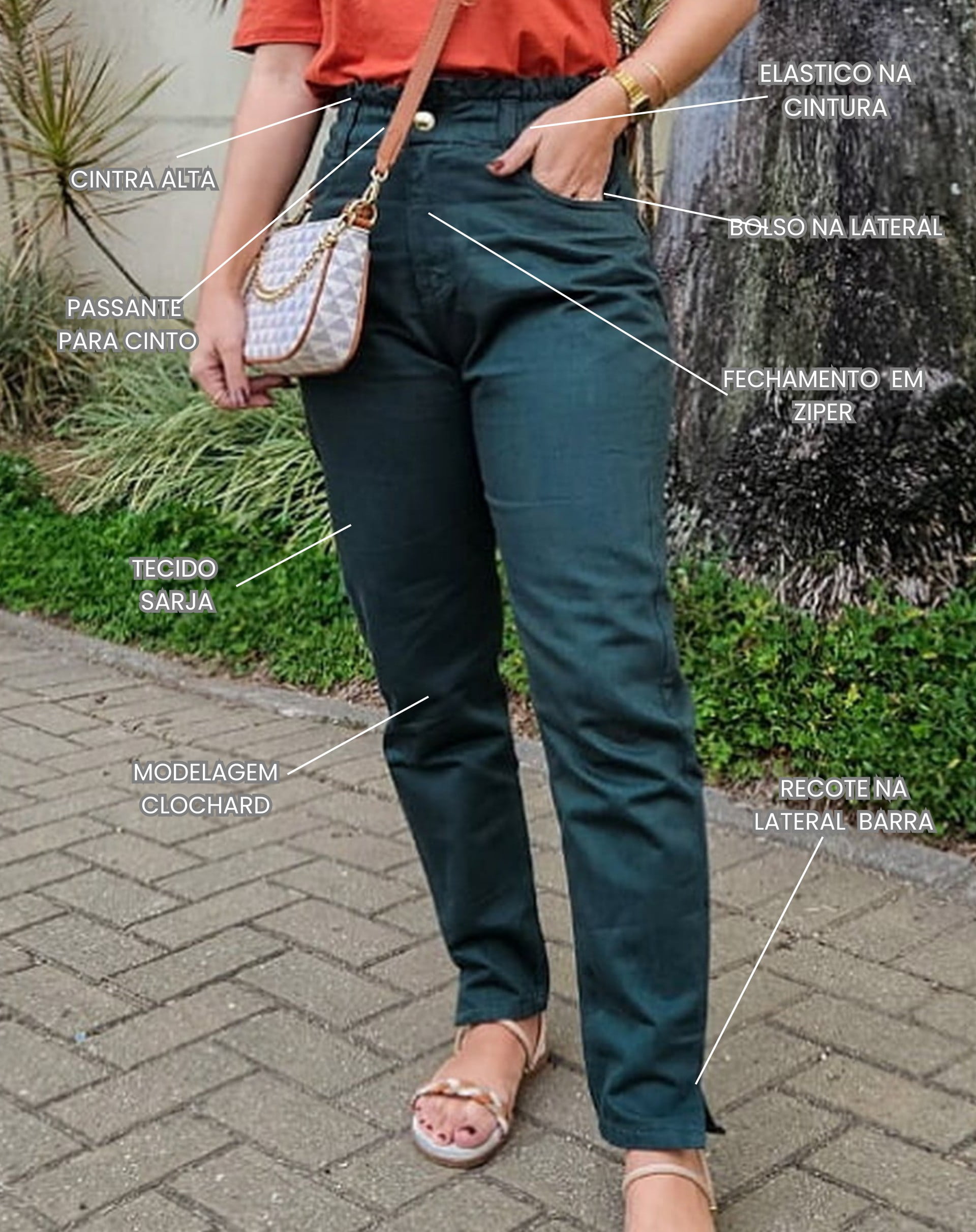 Calça clochard no sarja Divina by Flavia