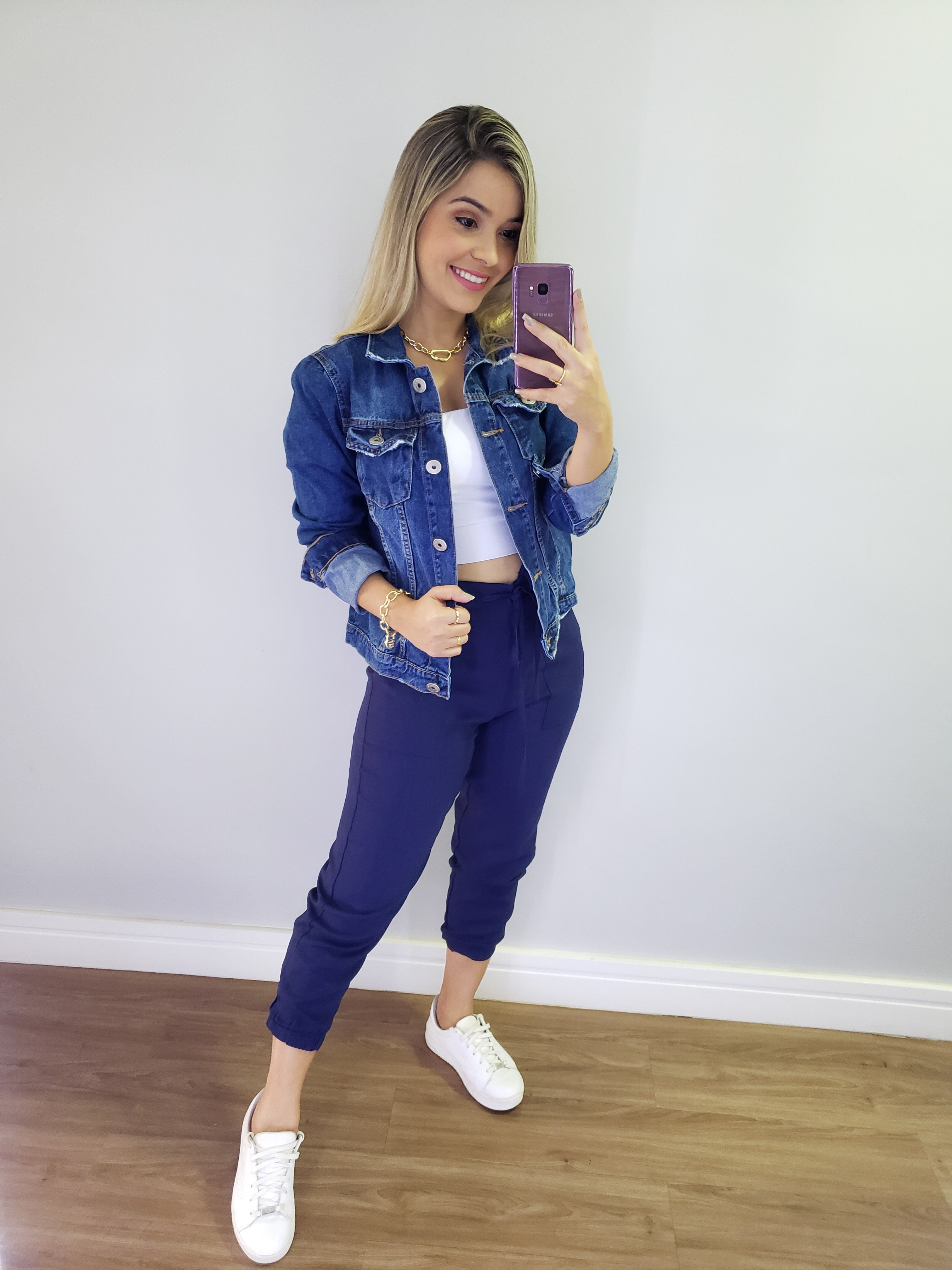 jaqueta jeans escura