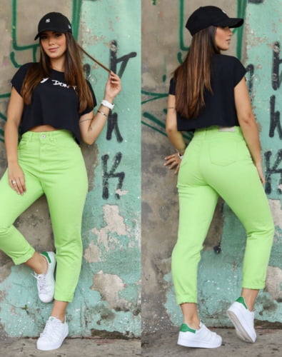 calça mom jeans color